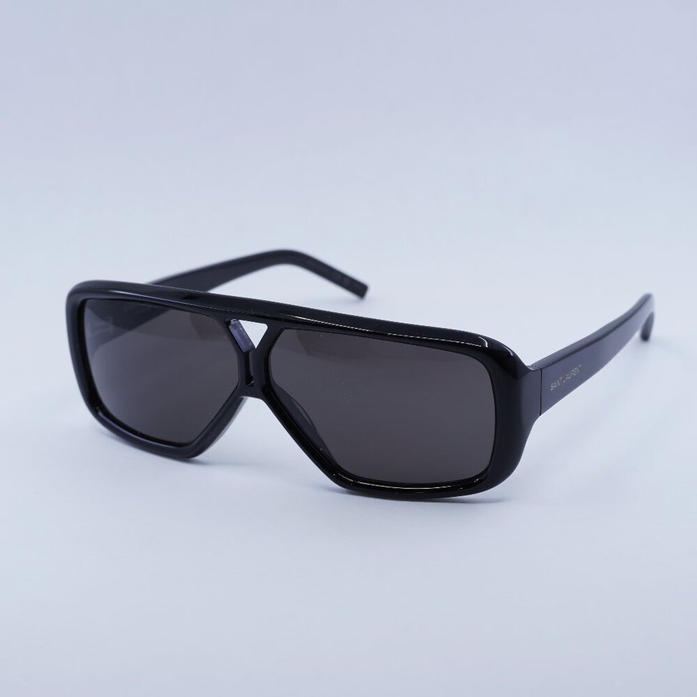 Saint Laurent SL569Y 001 Sunglasses Black Aviator Frame, Grey Lenses - Picture 3 of 12